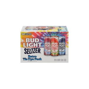 Bud Light Retro Tie Dye Pack Seltzer Slim Cans Variety Pack (12 oz x 12 ct)