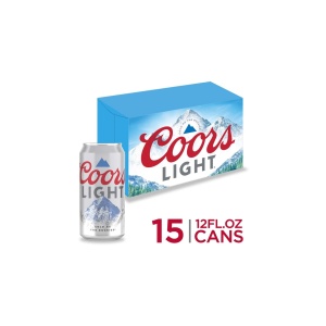 Coors Light American Light Lager Cans (12 oz x 15 ct)